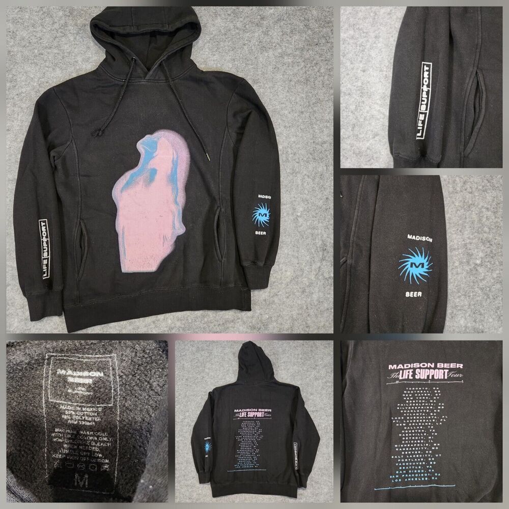 Madison Beer The Life Support Tour Silhouette Music Hoodie USA Womens M Medium